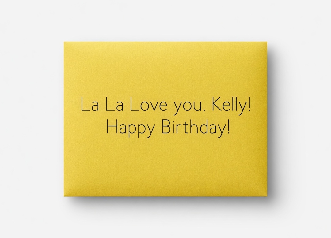 La La Land Birthday Card, envelope