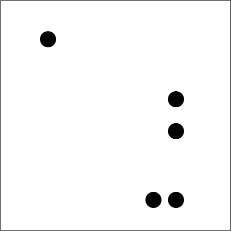 Point placement study, scattered dots of varying groupings