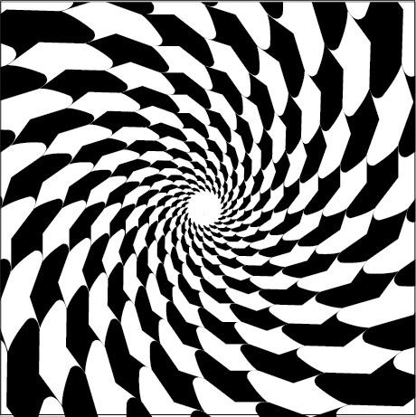 Radial texture study, a spiraling pattern of repeated marks